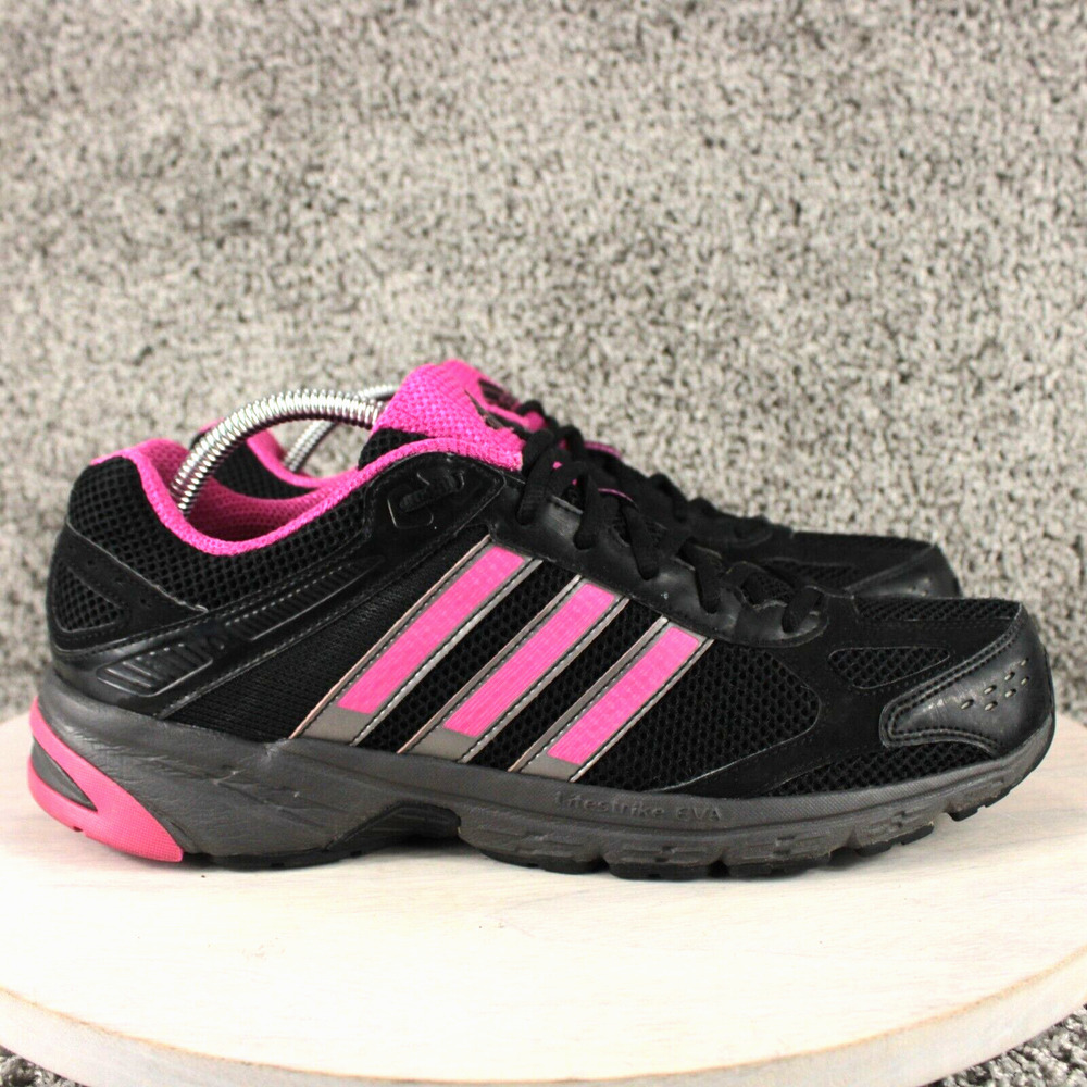Adidas Running Shoes Womens 11 Black Pink Mesh Athletic Sneakers